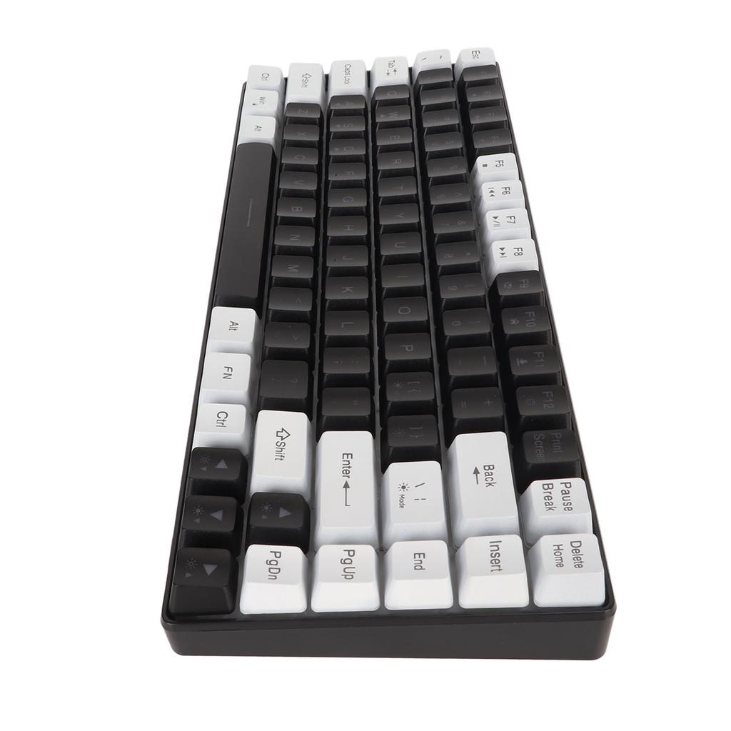 Gaming Keyboard Type C 84 Keys RGB Backlit Ergonomically Curved Quiet Wired Keyboard for Family