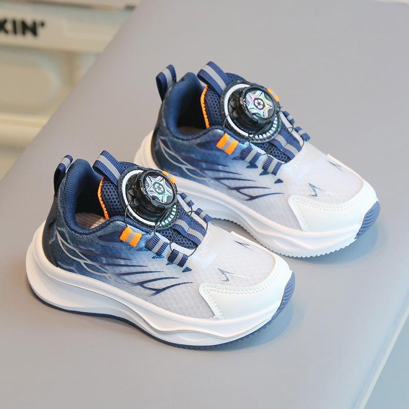 Children's Sports Shoes - Spring/Autumn Casual Shoes with Rotary Buckle (Twist Button) for Boys, Running Shoes for Girls