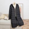 Autumn and winter new fashion hooded wavy long light down jacket women's portable zipper jacket to keep warm