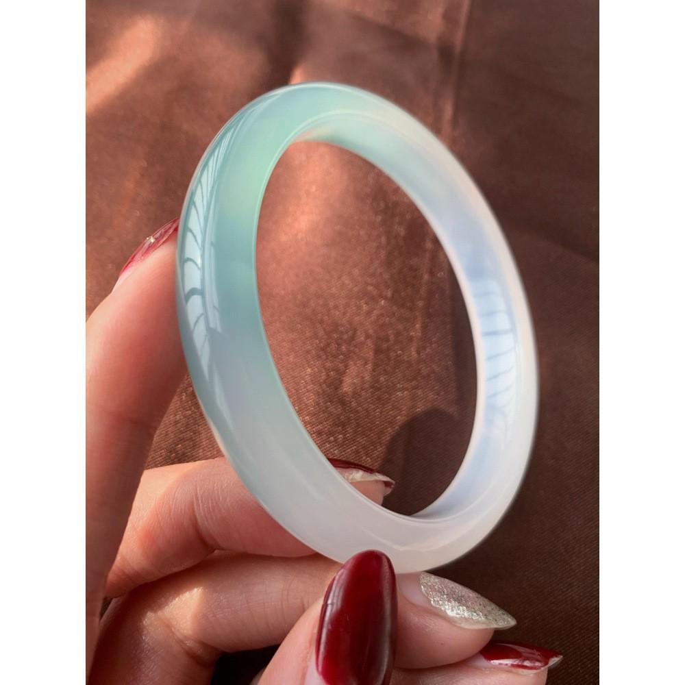 Natural Jade Chalcedony Agate Bracelet for Women - Lychee Jelly Style