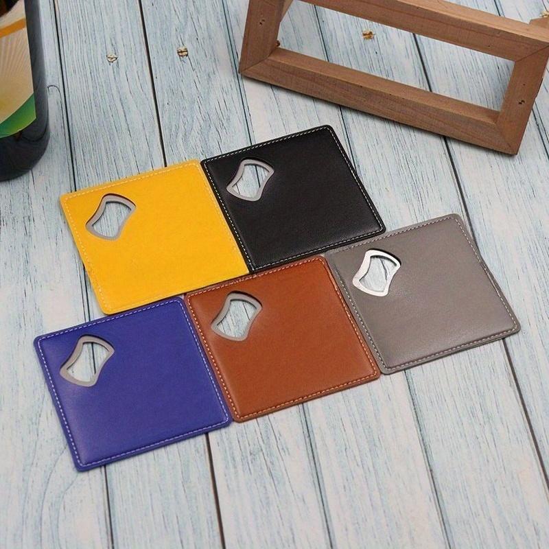 1Pc Personalized Groomsmen PU Leather Stainless Steel Beer Bottle Opener