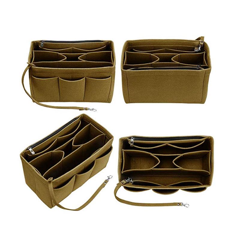 

Large Capacity Felt Liner Makeup Bag with Detachable Medium Bag Organizer Small