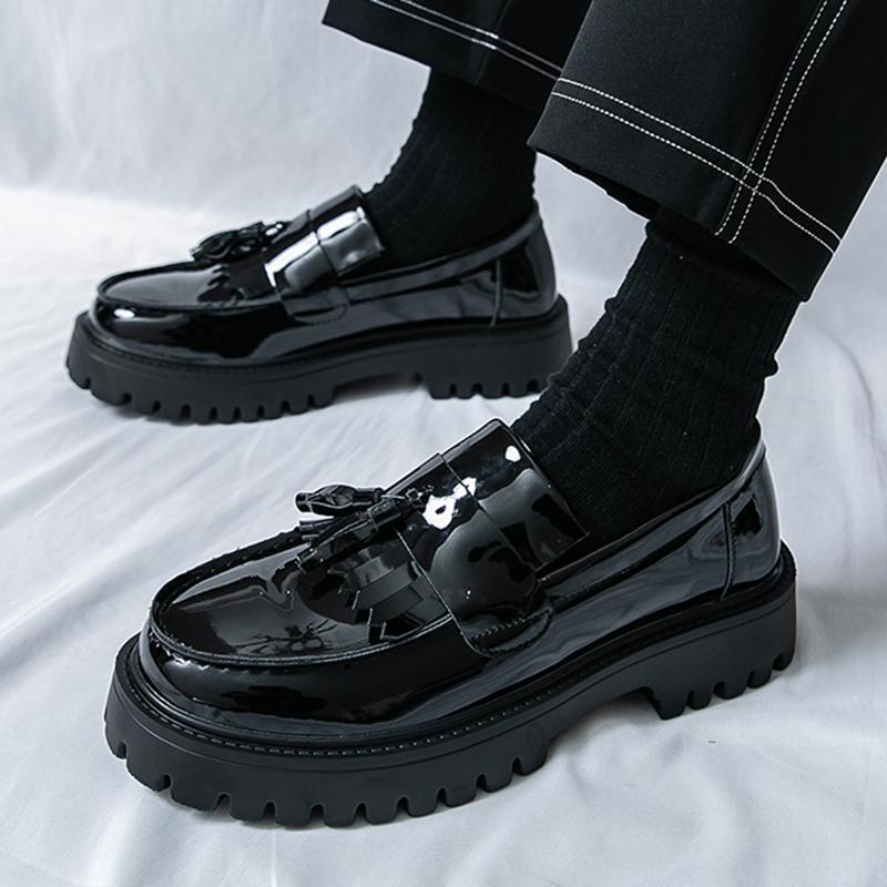 

Трендовые дизайнерские новые белые черные лоферы с кисточками для мужчин, мужские балетки для ходьбы, обувь для увеличения роста, деловые туфли-мокасины 38