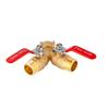 Garden Hose Splitter 2 Way Heavy Duty Hose Connector Tap Splitter With Valves Brass Irrigation Faucet For Outdoor Greenhouse RV