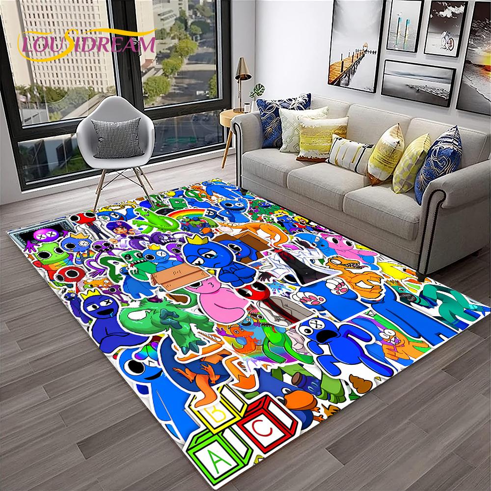 Game R-Rainbow Friends Cartoon  Area Rug,Carpet for Home Living Room Bedroom Sofa Doormat Decor,kid Play Non-slip Floor Mat Gift