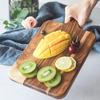 Wooden Charcuterie Board Kitchen Cutting Board with Handles Rectangular Round Serving Tray for Slicing Fruit Meat Cheese Bread