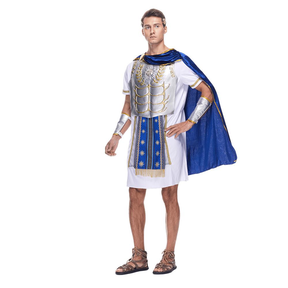EraSpooky Adult Mens Roman Gladiator Costume Ancient Roman Emperor of the Sun Imperator Set Halloween Dress Up Party