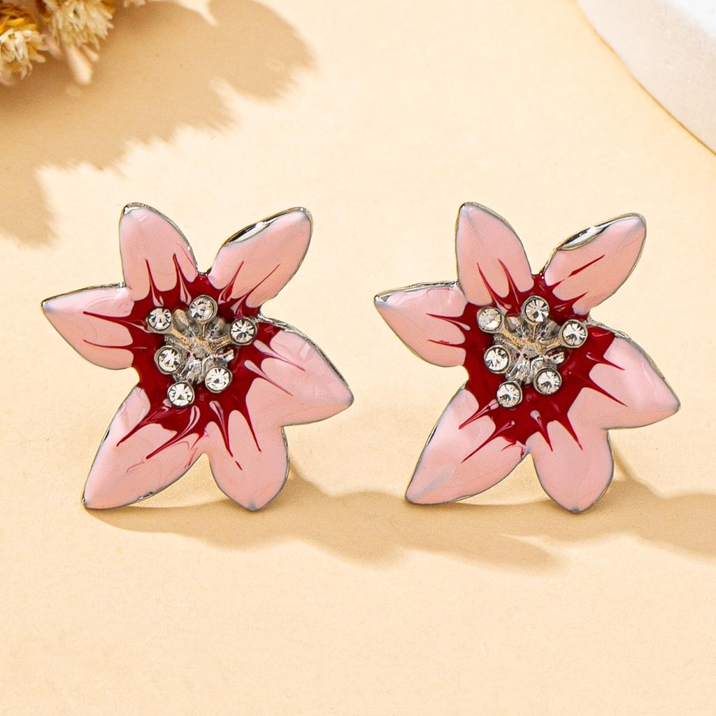 Women's Earrings, Colorful Flower Earrings with Enamel Craftsmanship, Suitable for Daily Wear and Vacation Wear