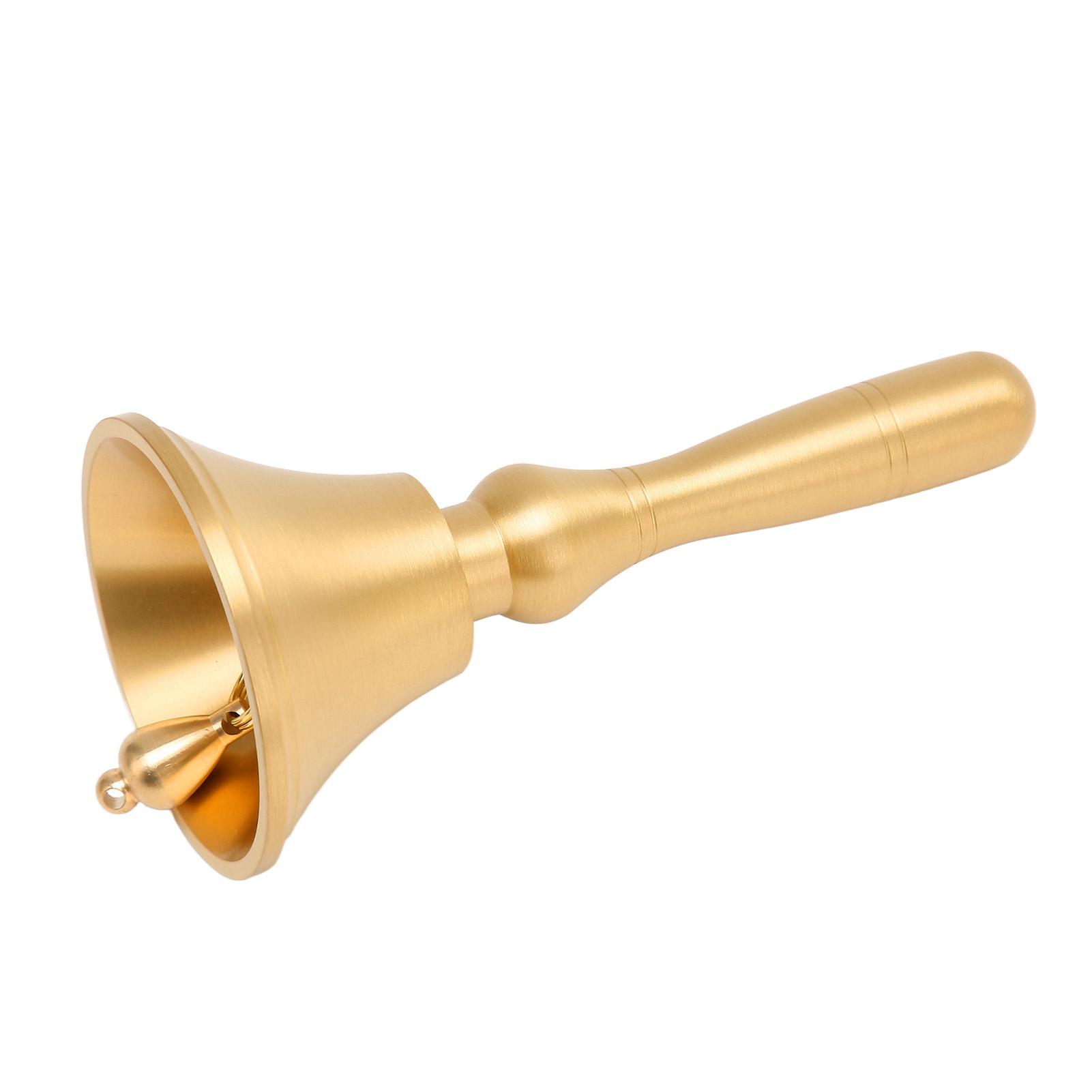 Hand Call Bell Easy Cleaning Portable Brass Material 13x6.5cm Decorative Dinner Hand Bells for Catering Kitchen
