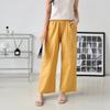 New Arrivals Open Run Women Multi Color Cotton Pocket Cargo Semi Wide Pants