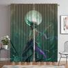 Genshin Impact Window Curtain for Room 2 Panel Home Interior Curtains Halloween Decoration Tulle for Bedroom Shades Partition