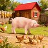 Oenux Poultry Farm Animals Model Simulation Pig Swine Sow Porcupine Boar Action Figures Figurine Lovely Educational Kids Toy