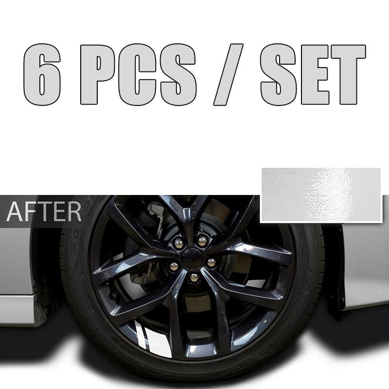 6Pcs Car Sticker Reflective Car Wheel Rim Vinyl Warning Stickers Hash Mark Stripe Racing Wheel Hub Decals for Size 16" - 21"