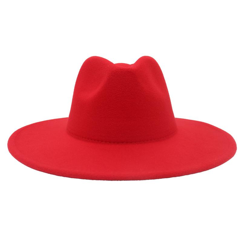 Big Brim Solid Color Cashmere Felt Hat Jazz Hat French Top Hat