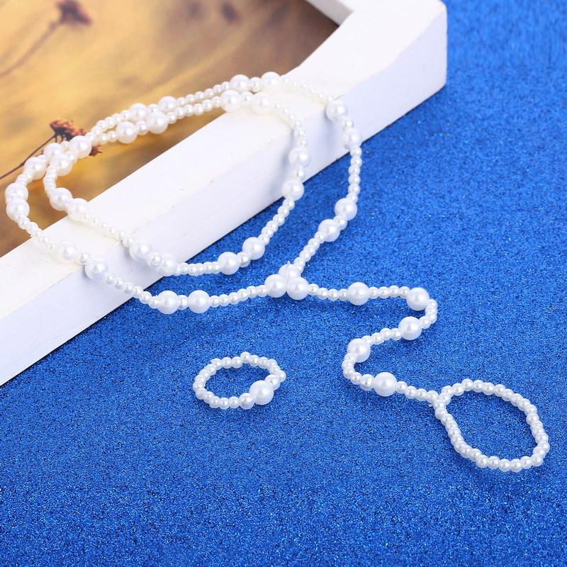 Ebay Stylish And Simple Double Layer, Beach Anklet Pearl Foot Ring Two-Piece Set