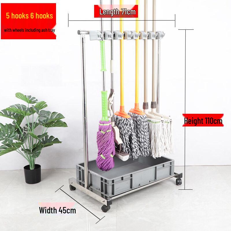 Danle Stainless Steel Mop & Broom Holder