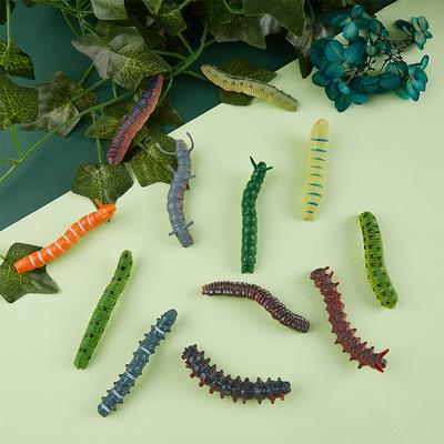 6Pcs Mixed Simulated Crawling Worm Caterpillar Insect Educational Trick Toys