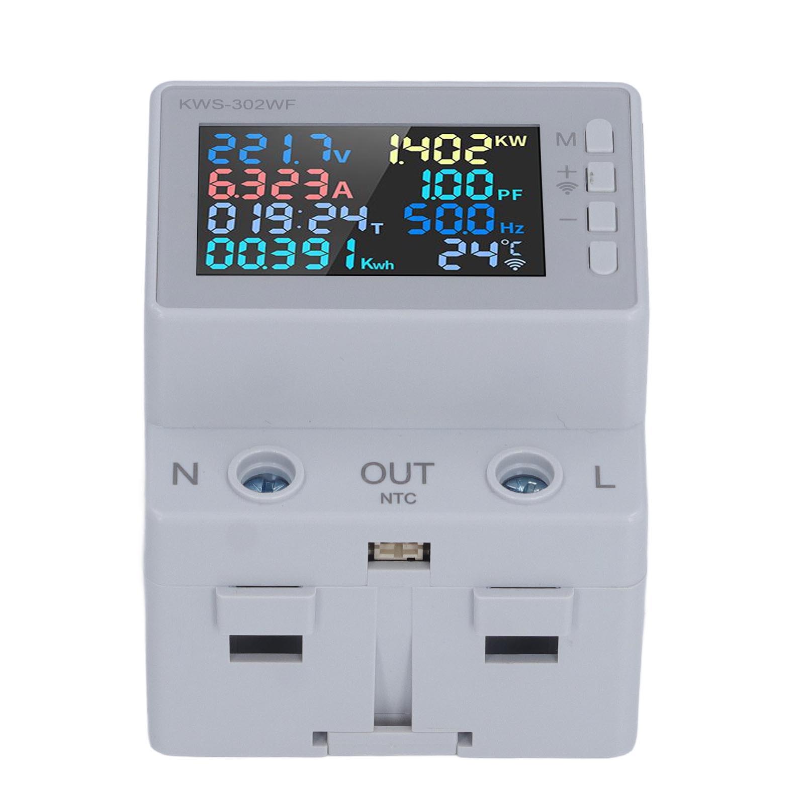 

Energy Meter WIFI Wireless LED Color Display Rail Power Meter Power Consumption Meter AC170270V