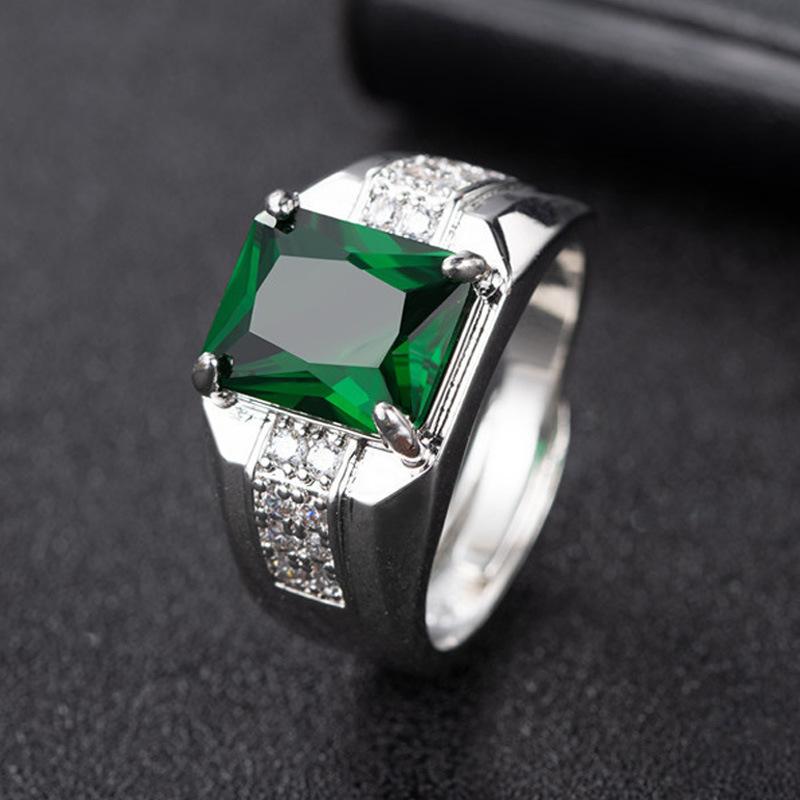 2026 Men's Ring Full Diamond Fashion Light Luxury Men's Open Ring Accessories