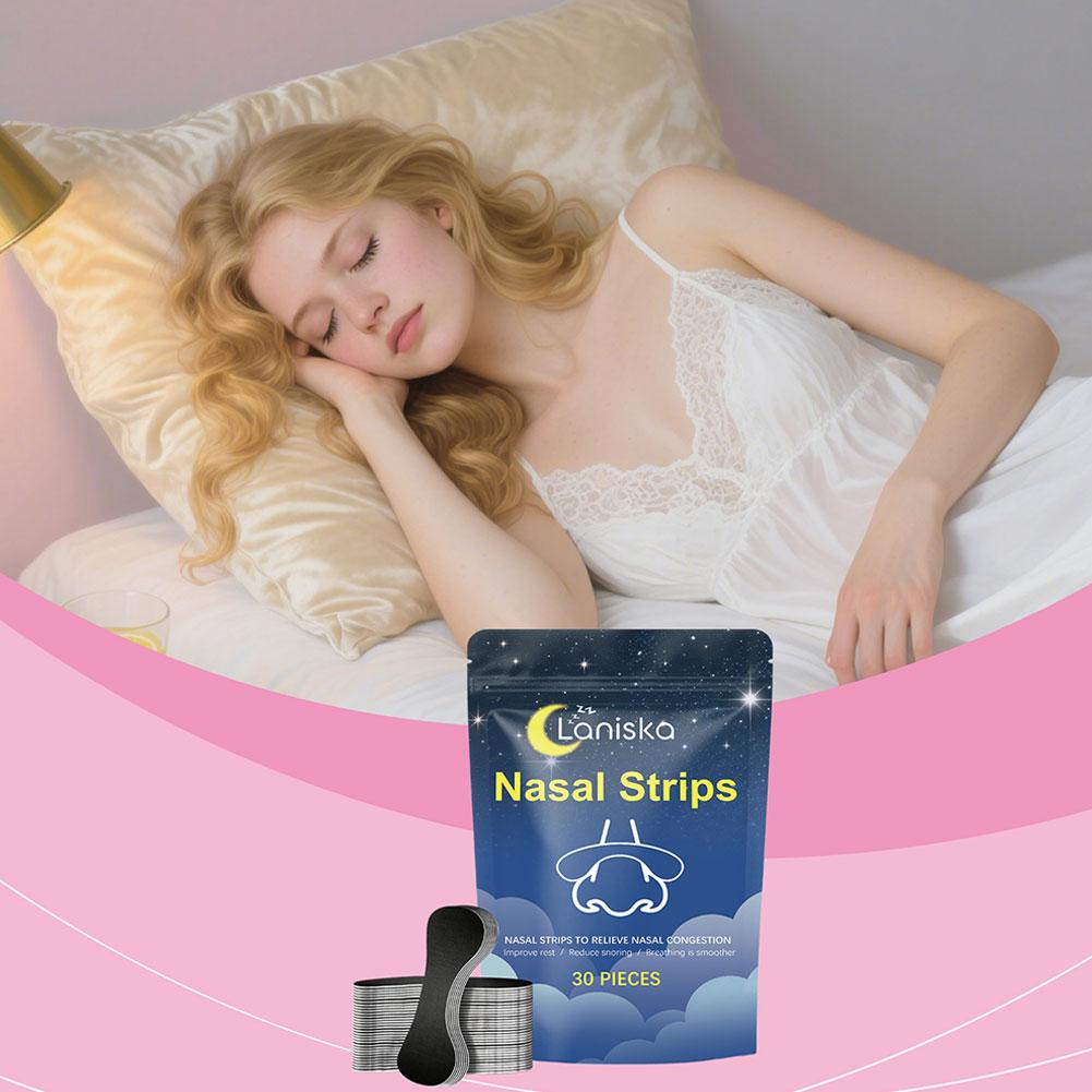 30Pcs/lot Anti Snoring Nose Patches Nasal Breathing Strips For Sleeping Relieves Nasal Congestion Easier Breath Sleep Aid Decive