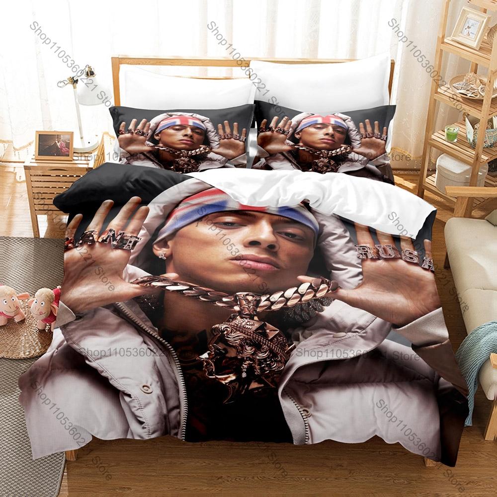 Central Cee Duvet Cover + 2 Pillowcases UK Drill Rapper Cench Portrait Bedding Set Soft Fabric Bedroom Decor for Hip Hop Rap Fan