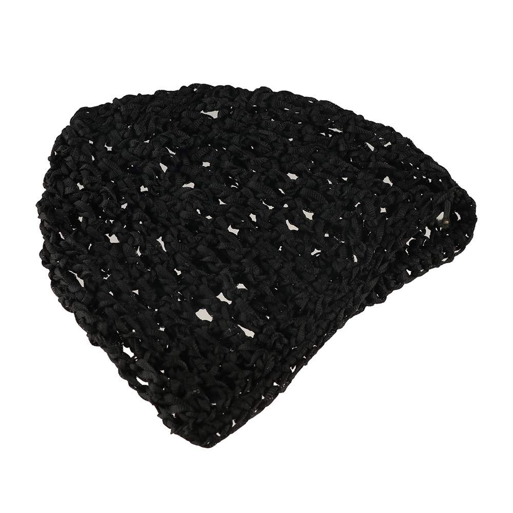 Handmade Black Wig Caps Adjustable Strap Crochet Hair Snood Fashion Mesh Hair Net  Women