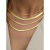 Fashion Style Minimalist Flat Blade Snake Bone Necklace Neutral Necklace Clavicle Chain Kendall Jenner Fancy Accessible Luxury Choker