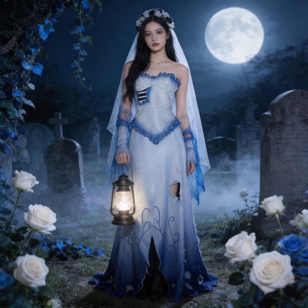 Leichenbraut Emily Cosplay Kostüm Für Halloween Bühnenauftritt Weicher Stoff Für Damen