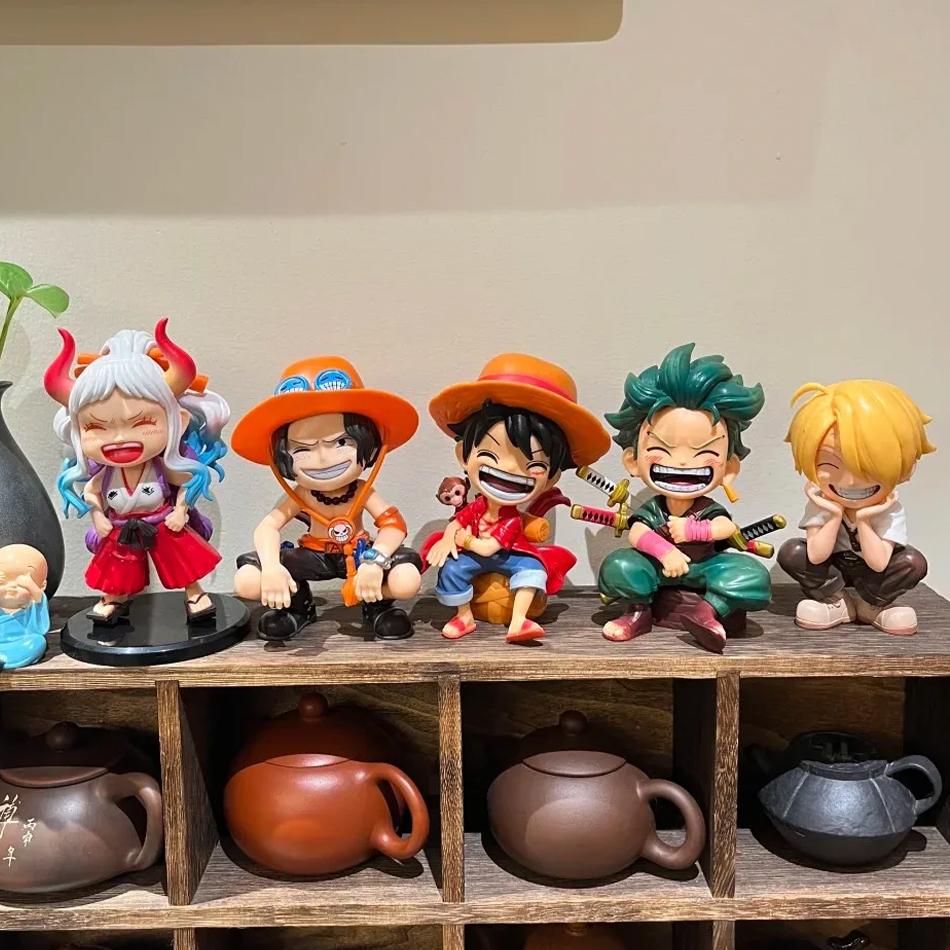 12-15cm ONE PIECE  Anime Monkey D Luffy Roronoa Zoro Q-Version PVC Model Desktop Car Ornament  Kids Birthday Christmas Gift Toys