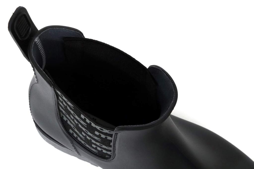 Mozu Rain Side Size LL Women's Boots, Gore, One-Piece Molded, Black,