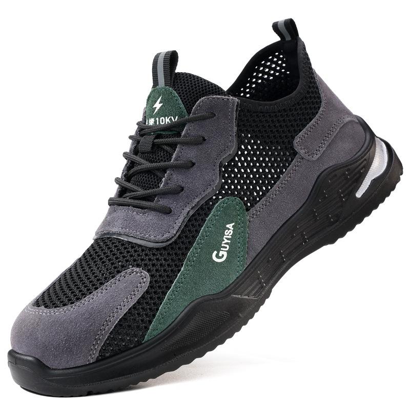 Fashion Fashion Sports Shoes Summer Work Puncture-Proof Safety Shoes Men Steel Toe Shoe Breathable 10kv Insulated Protective Men Shoes