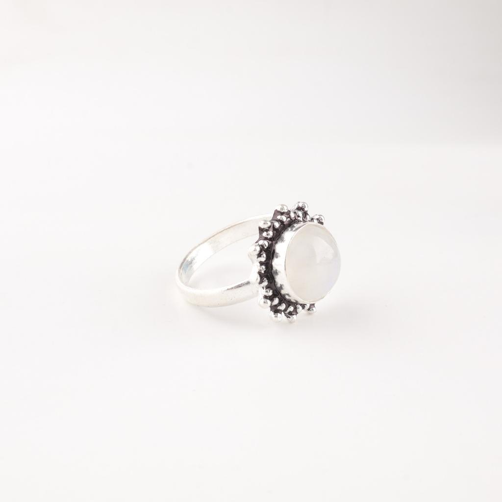 Rainbow Moonstone Gemstone 925 Sterling Silver Jewelry Handmade Partywear Ring RR-7-40