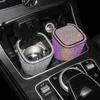 1pc Luxury Sparkling Crystal Ashtray with Lid, Glittering Cup Holder Design, Crystal Decorative, Portable Smokeless Cylinder