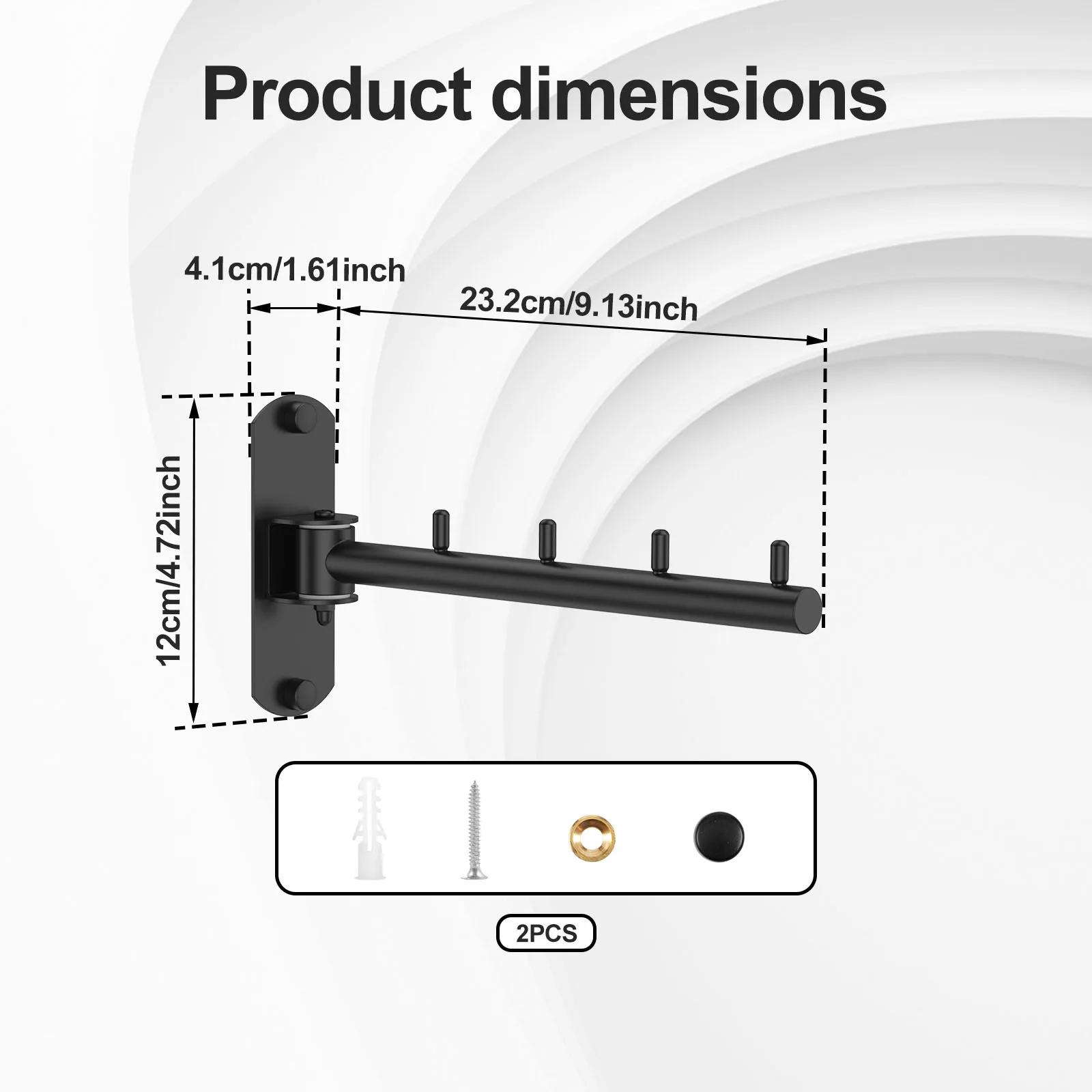 

Stainless Steel Clothes Wall Hanger Rack 180 Degree Rotatable Garment Wall Racks Rust Proof Clothes Bar Wall Hanger for Closet
