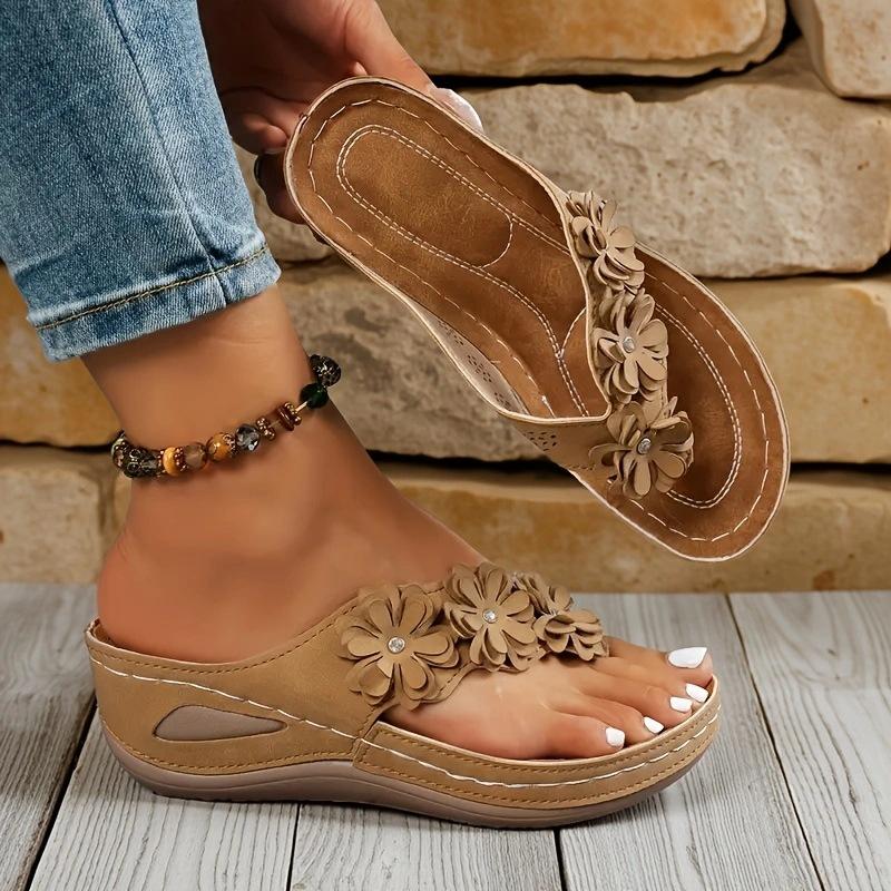 Ladies' Fashionable Flip Flops, Casual Open Toed Flat Shoes, Comfortable Soles, Suitable for All Seasons, Casual Shoes, Sandals, Women's Shoes
