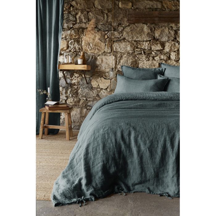 Housse de couette "Soline" toutes dimensions Lin lavé - Soline Ardoise - Housse de couette 240 x 220 cm