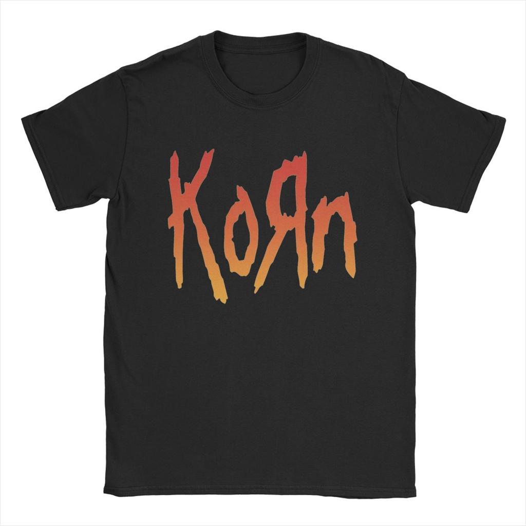 Funny Music Rock Korn Band T-Shirt Men Round Collar 100% Cotton T Shirts Short Sleeve Tees Unique Clothes