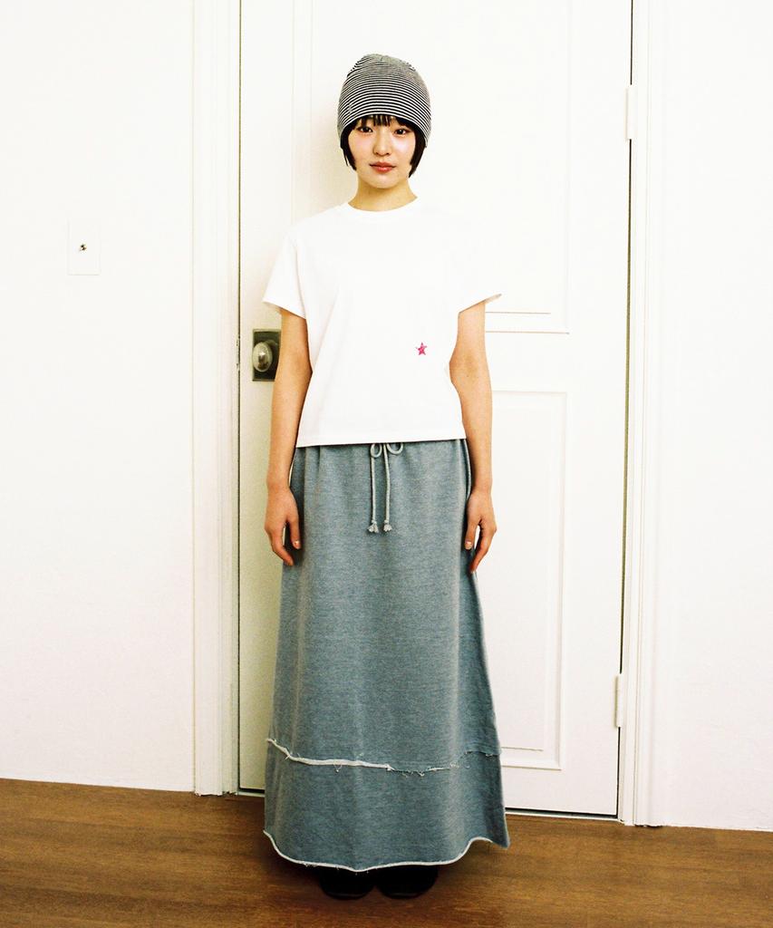 Web House Twister Star Sweat Long Skirt - Gray