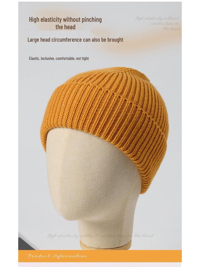 2025 Autumn/Winter Unisex Thick Knit Wool Hat - European & American Inspired Korean Style