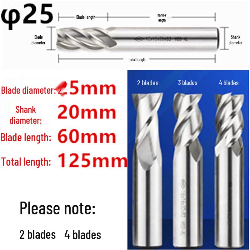 Guiyang Xiaohe DHZ High-Speed Steel 2/3/4-Flute Milling Cutter