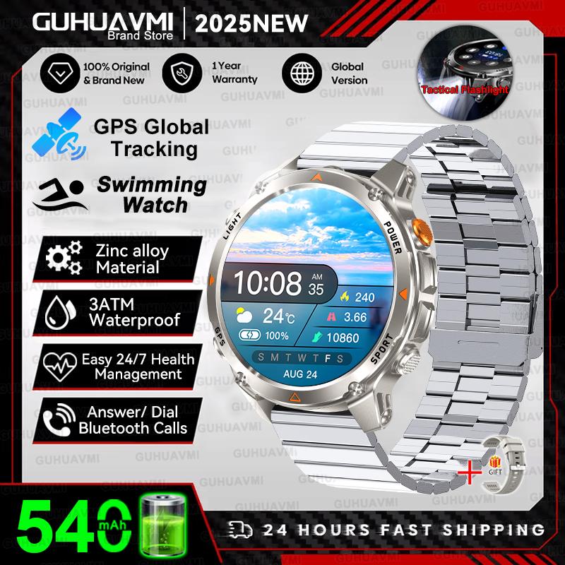 New  Professional GPS Sports Smart Watch Men 1.46" AMOLED Screen 3ATM Compass Fitness Tracker Military Smartwatch