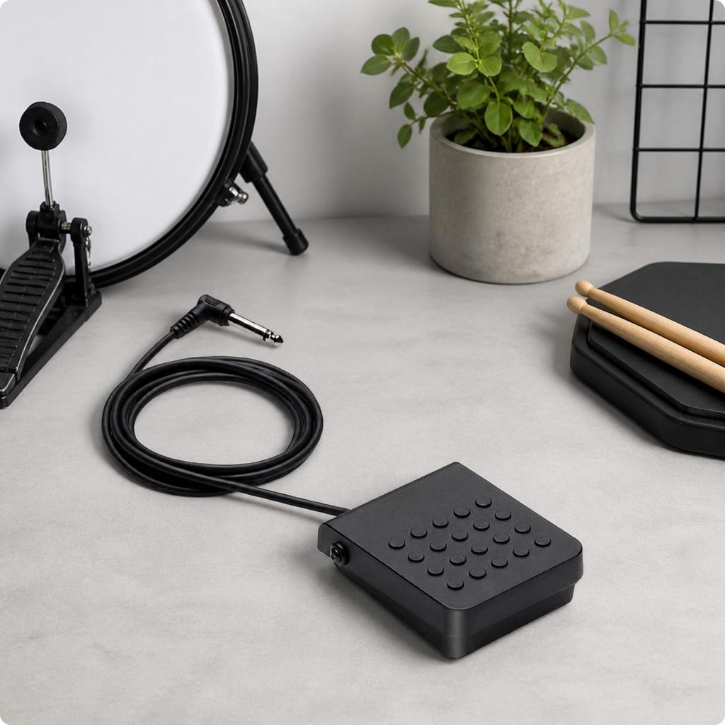 Sustain Pedal with 3.5mm Plug Compact Musical Instrument Accessory Grip-Friendly