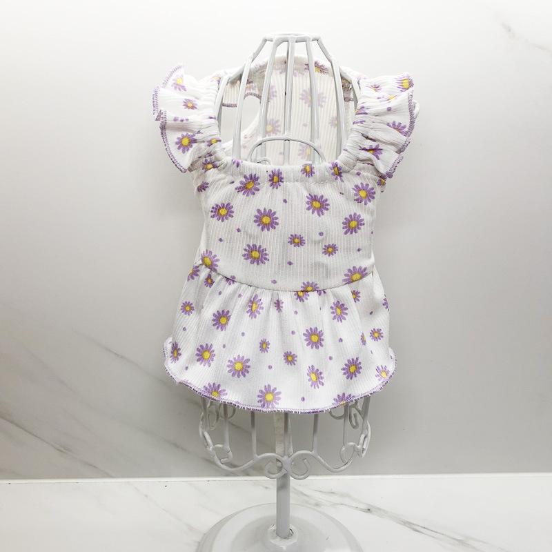 New Pet Clothes Skirt Dog Clothing Pet Supplies Small Daisy Flowers Puppy Clothes Wholesale
