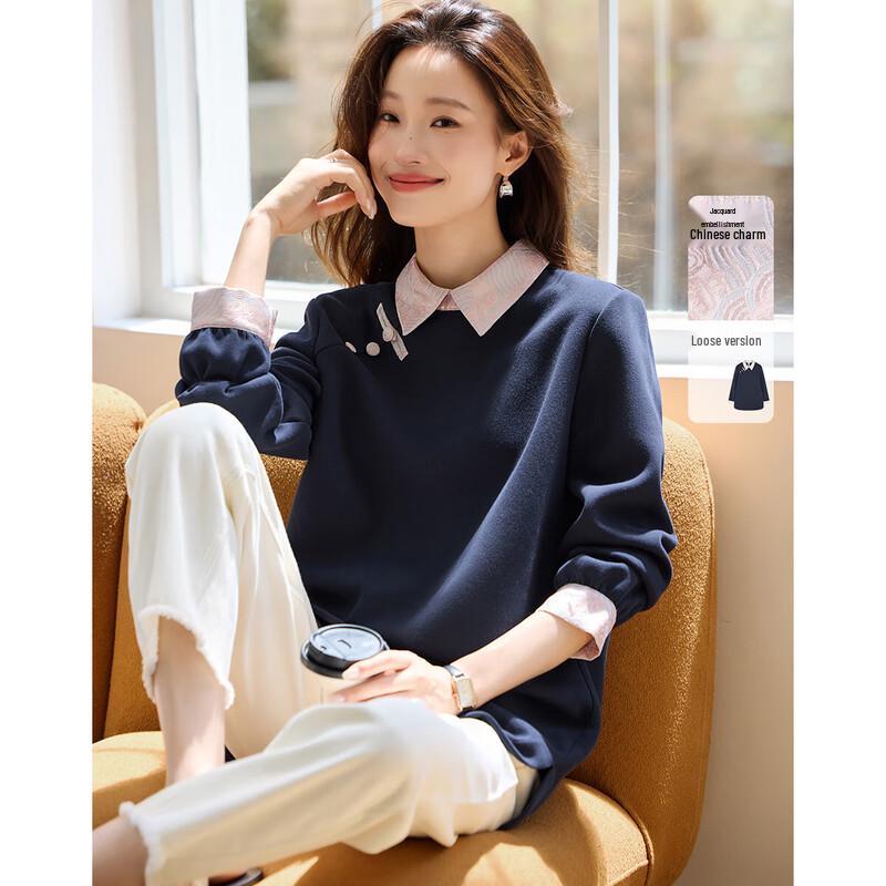 

Женский ретро жаккардовый свитшот с цветными блоками L