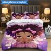 Black Princess Magic Celebration 3pcs K-pop music group Bedding set,Ideal for Bedroom, Dormitory,Including Duvet Cover And 2pcs Pillowcases,Fan gifts