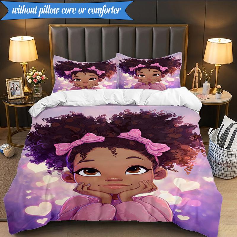Black Princess Magic Celebration 3pcs K-pop music group Bedding set,Ideal for Bedroom, Dormitory,Including Duvet Cover And 2pcs Pillowcases,Fan gifts