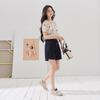 San Cai Floral Embroidered Short Sleeve Blouse