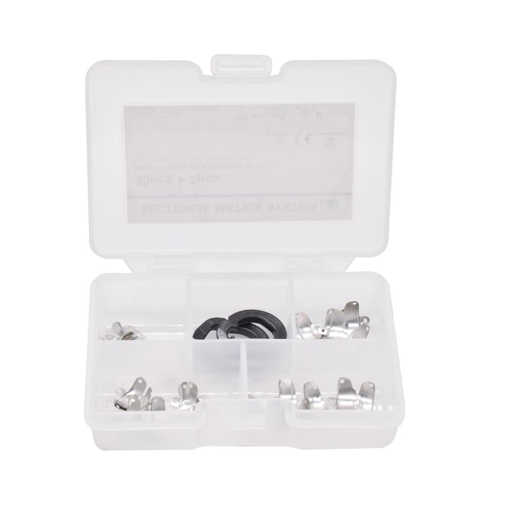 1 Box F3/G3 Dental Sectional Matrix System Sectional Contoured Metal Matrices Matrix Bands Resin Clamping Ring Dental Pliers