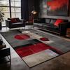 Red Gray Color Matching Art Carpet for Living Room Decoration Home Antiskid Fluffy Rug Easy Clean Short Velvet Coffee Tables Mat