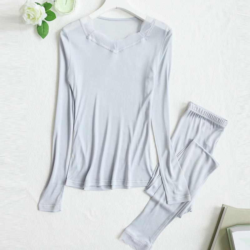 Tangge Women's Silk Thermal Underwear Set: Skin-Friendly Mulberry Silk for Autumn and Winter.